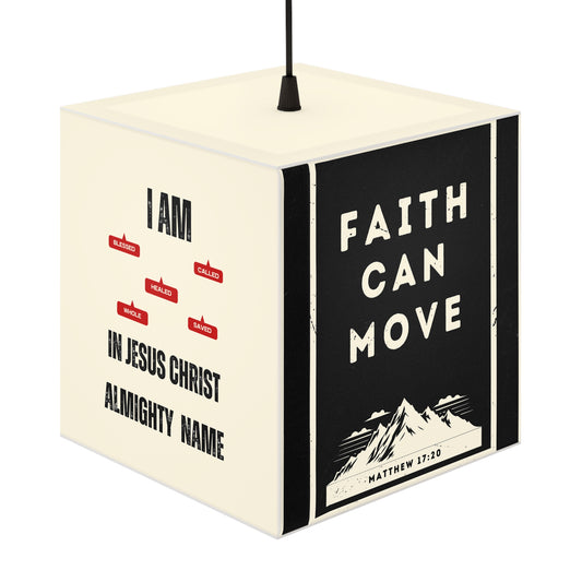 Inspirational Light Cube Lamp | Faith Can Move, Uplifting Decor, Motivational Gifts, Home Lighting, Spiritual Home Decor
