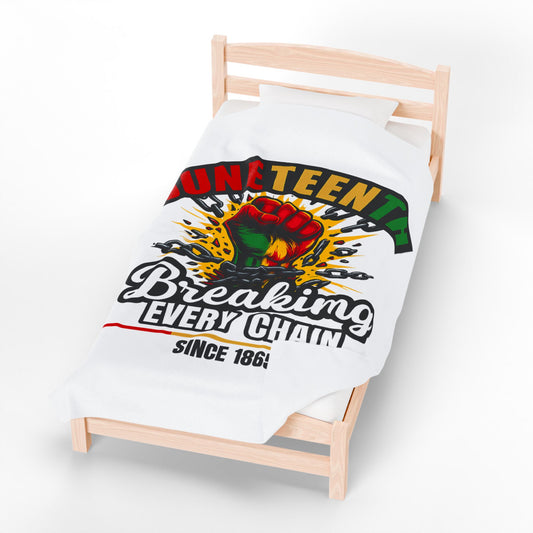 Juneteenth Velveteen Plush Blanket | Celebrate Freedom, Cozy Home Decor, Black History Month, Gift for Activists, Comfy Throw