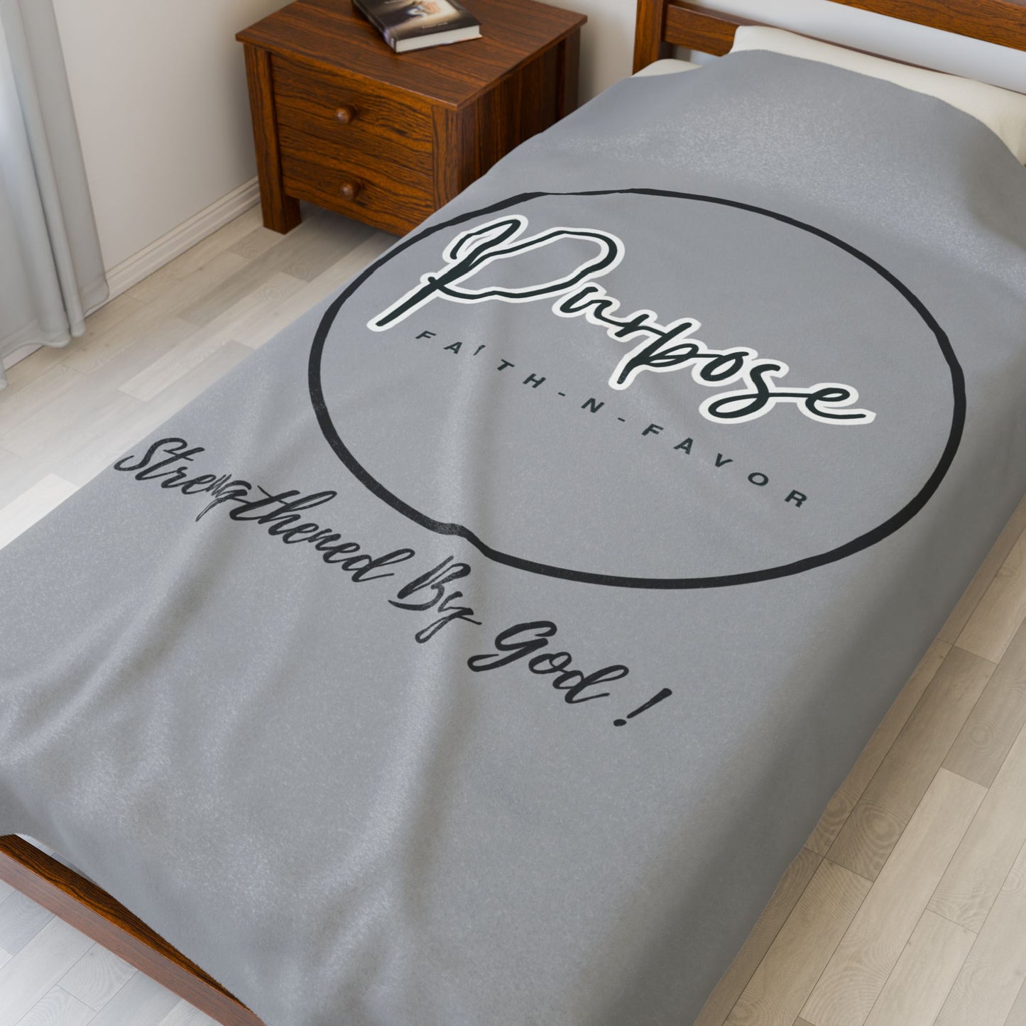 Cozy Velveteen Plush Blanket - Purposeful Gift for Comfort, Inspirational Home Decor, Faith-Based Celebrations, Cozy Nights