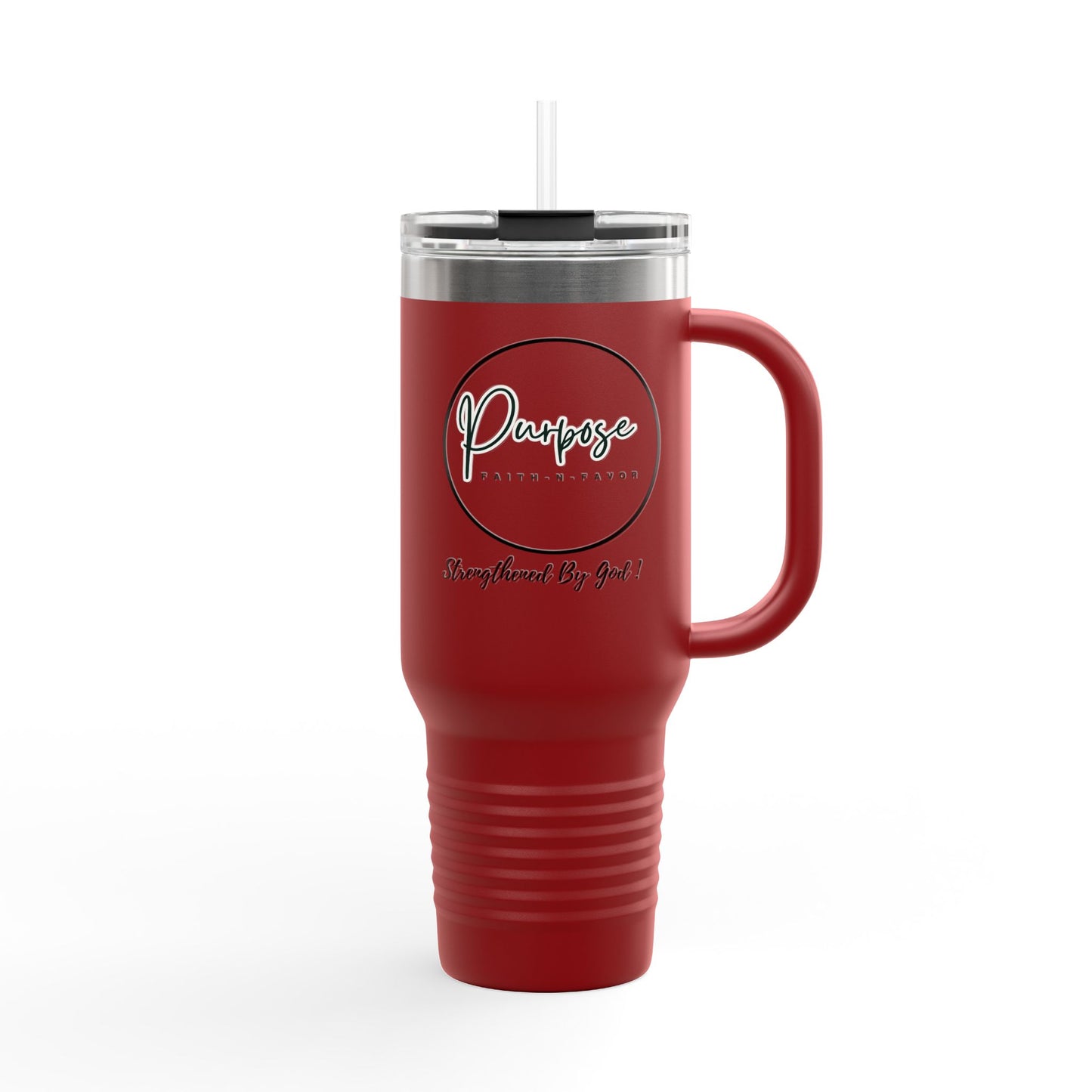 Insulated Travel Mug - 40oz "Purpose: Strengthened By God"